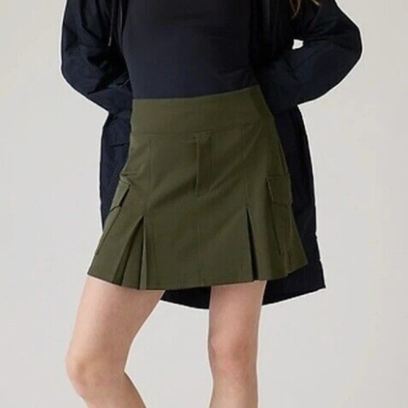Athleta Olive Green Endless High Rise Cargo Skort Athletic Plus Size Gym Girlie - Picture 1 of 9